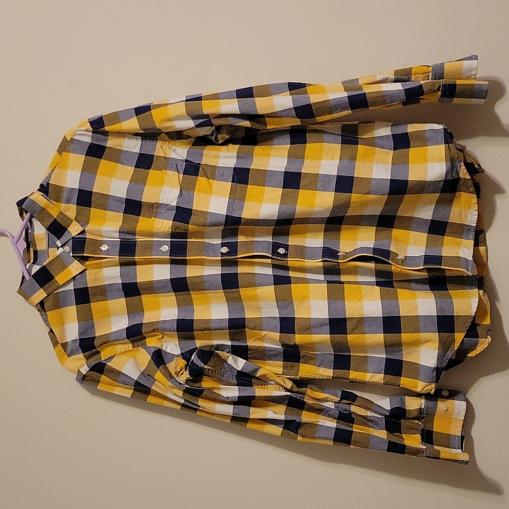 Banana Republic XL Blue/Gold Button Down Shirt